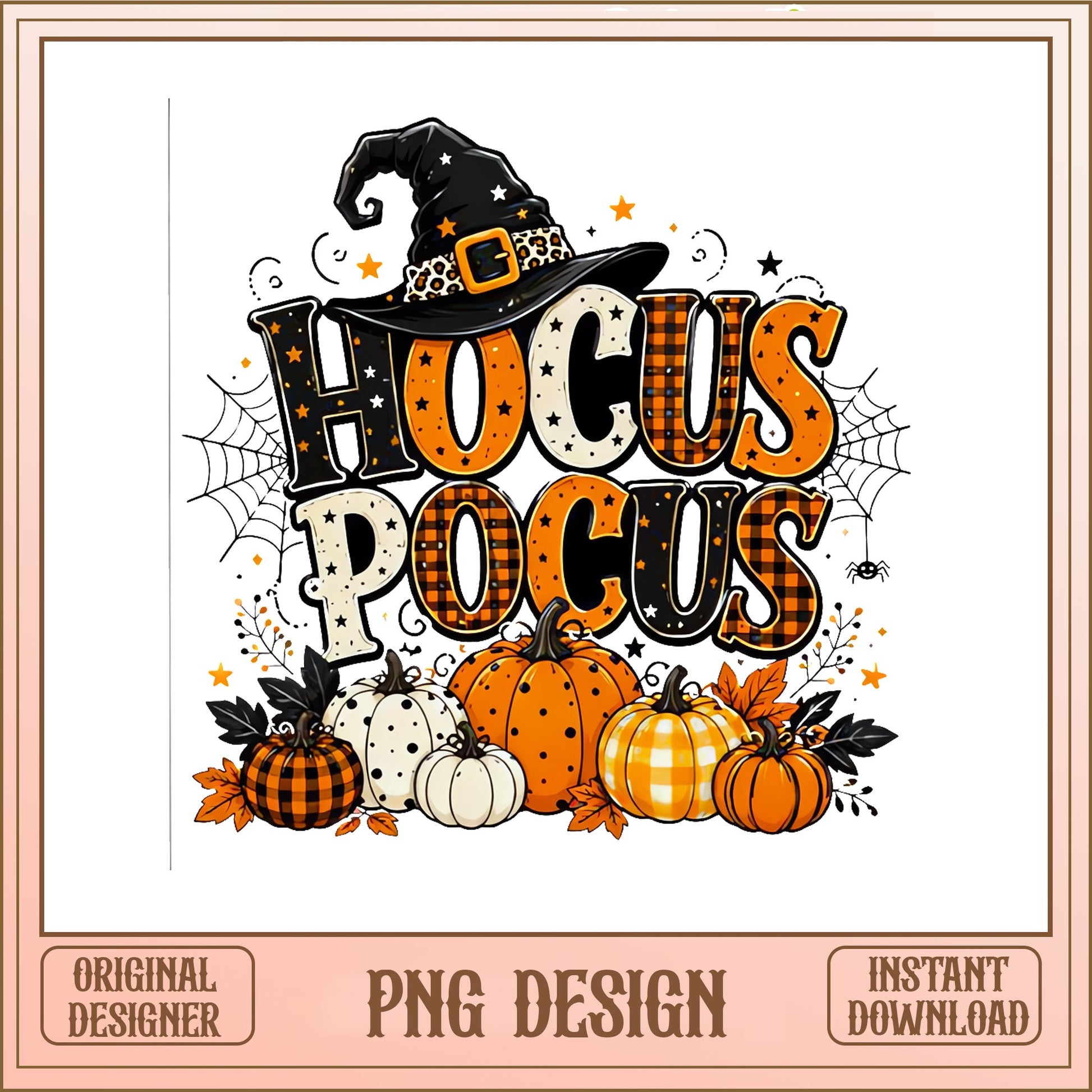 Hocus Pocus PNG, Witch Hat Pumpkin Halloween PNG, Fall PNG