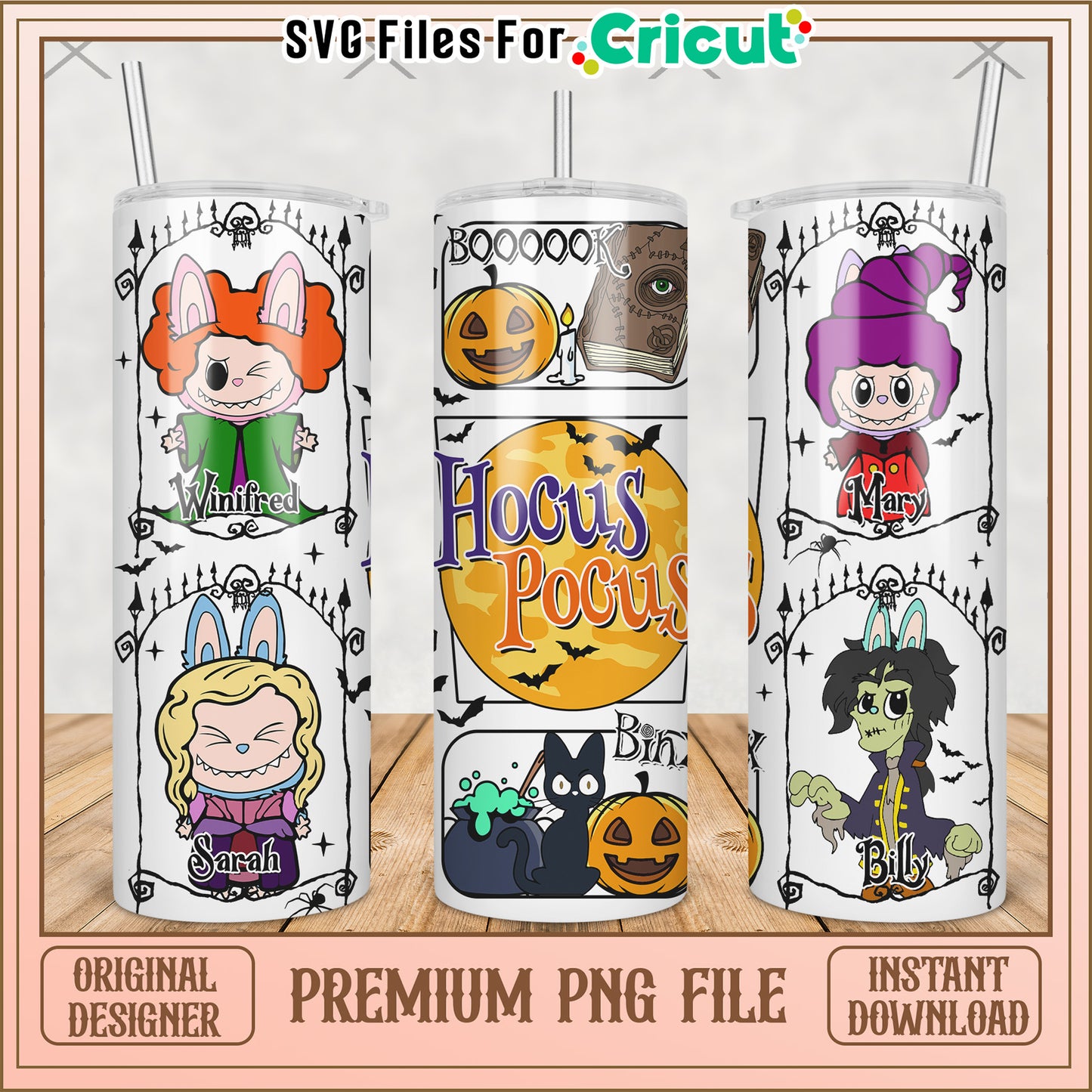 Hocus pocus halloween tumbler png, horror movie png, halloween tumbler png