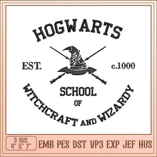Hogwarts Embroidery Design