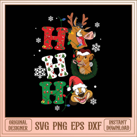 Hohoho disney christmas svg, lionking christmas svg