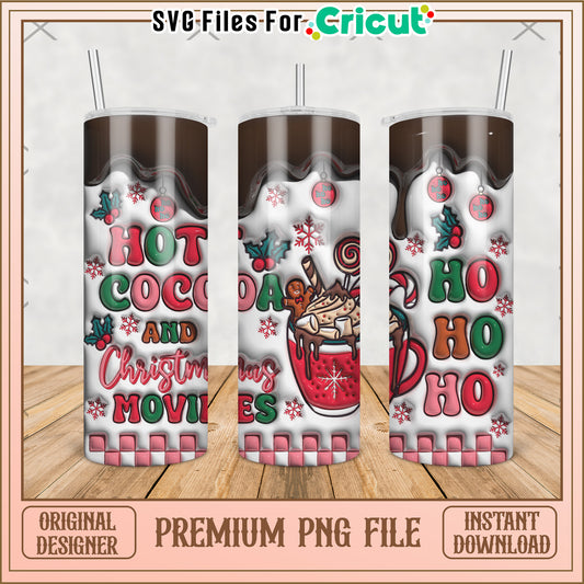 Hohoho tumbler png, christmas design png, funny santa claus png