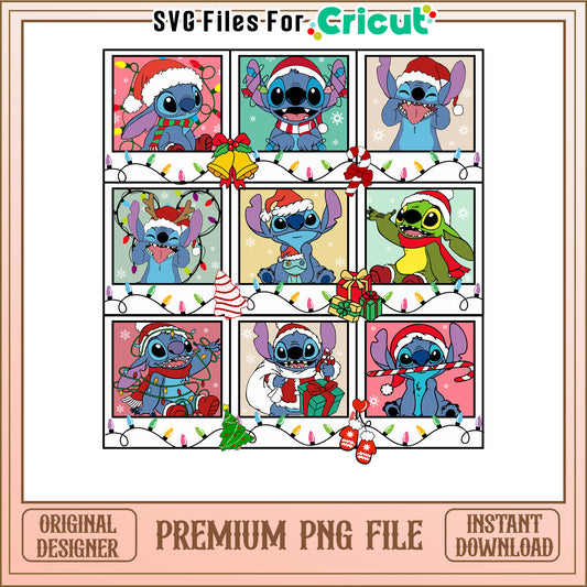 Holiday Stitch PNG Bundle for Cricut, festive designs for crafting