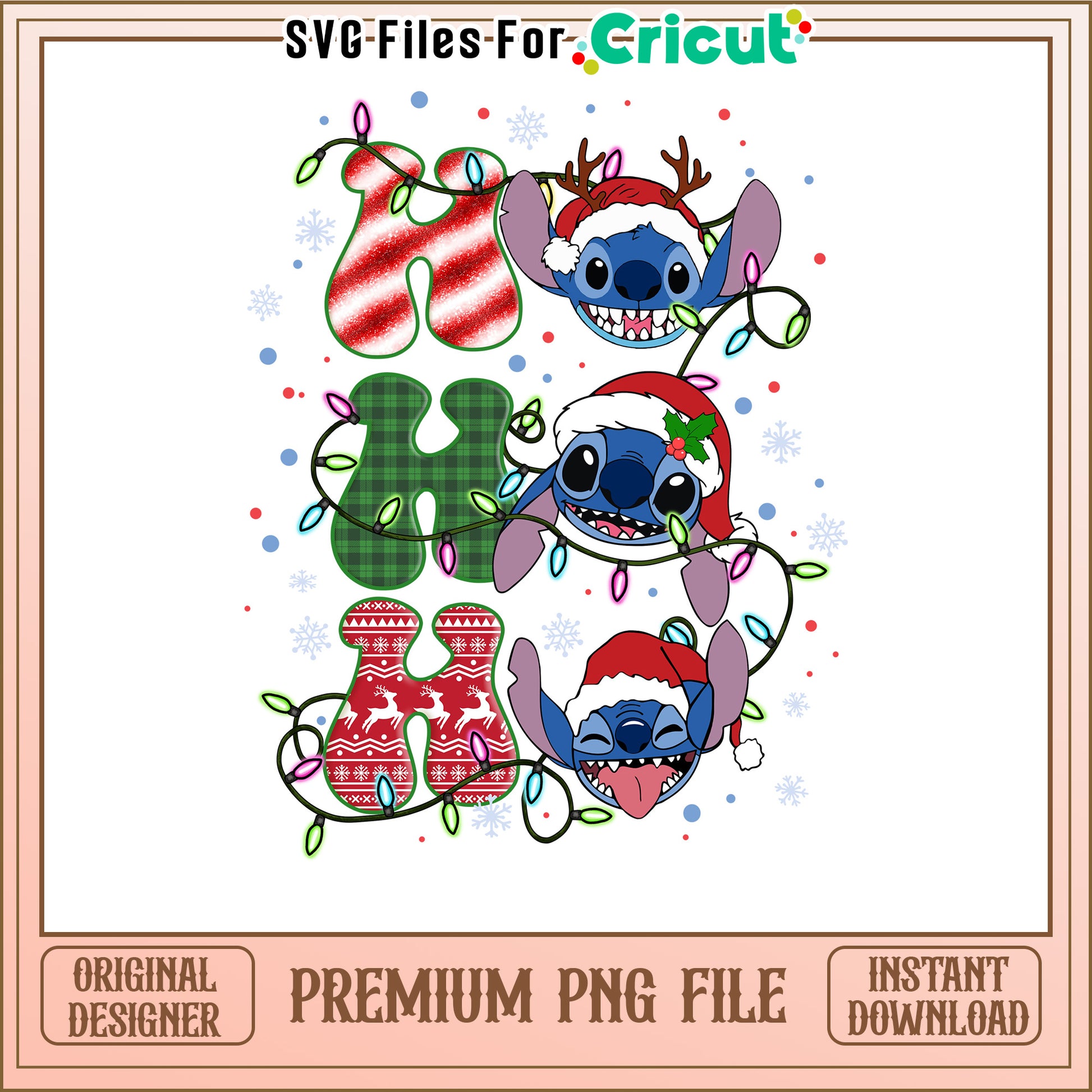 Holiday Stitch PNG Design, Perfect for Cricut Projects