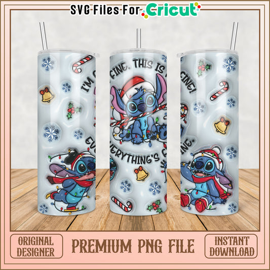 Holiday Themed Tumbler Design featuring Fun Character PNG File