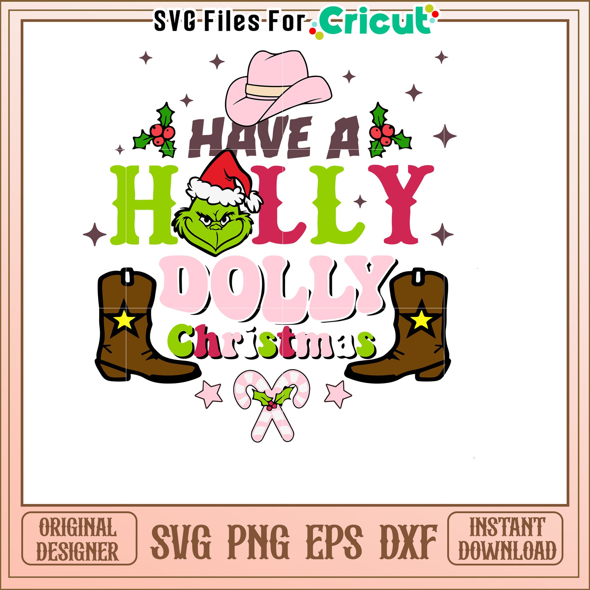 Holly Dolly Christmas SVG Design