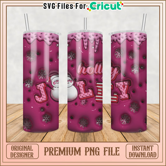 Holly Jolly Christmas Tumbler PNG