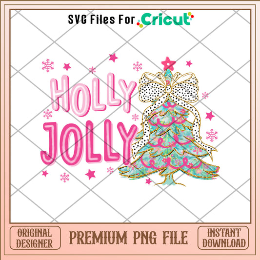 Holly jolly christmas png, christmas tree deco png, christmas png