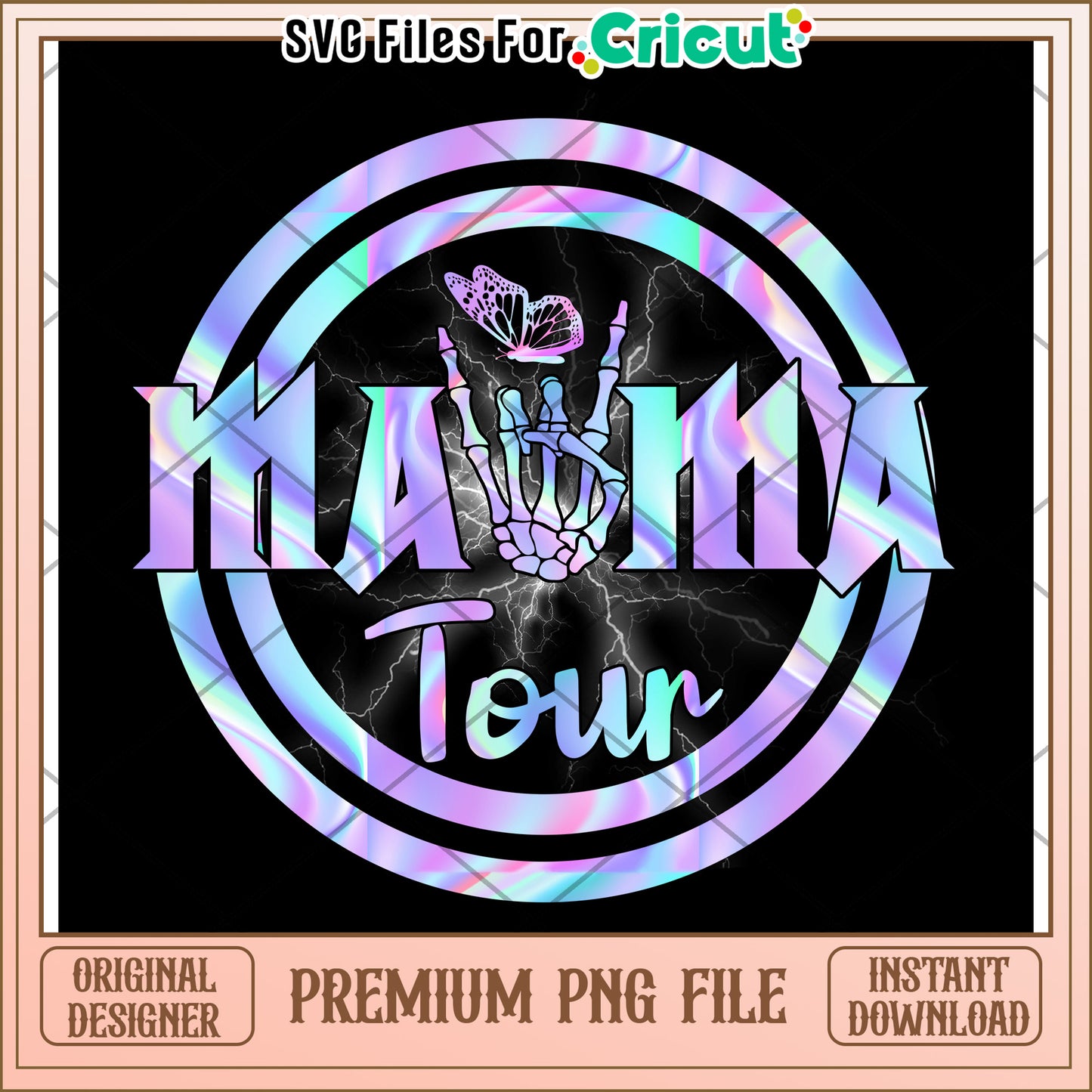 Holographic Mama Tour PNG Design