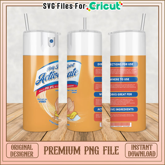 Holy Spirit Activate Tumbler PNG File for Cricut Crafting Use