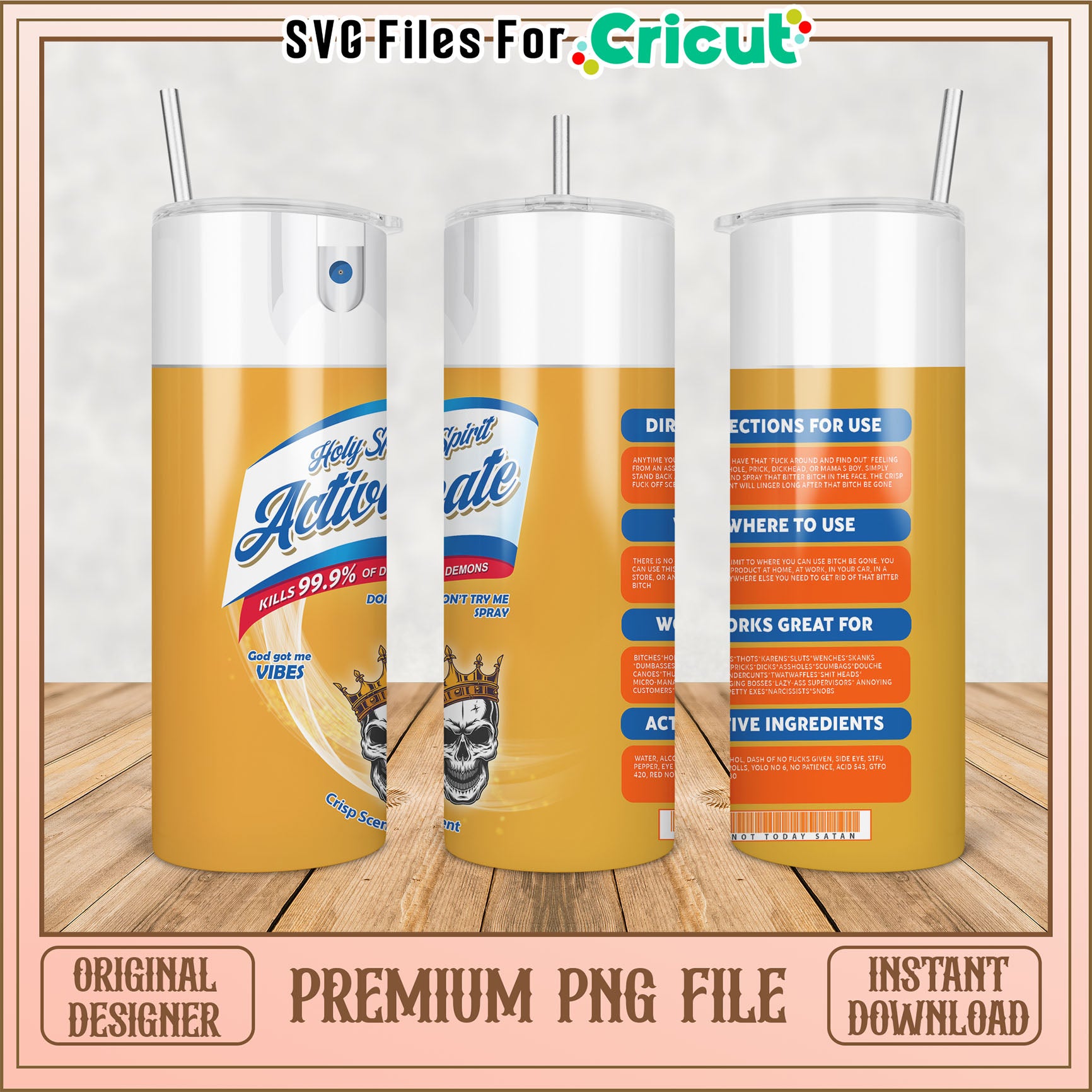 Holy Spirit Activated Tumbler PNG