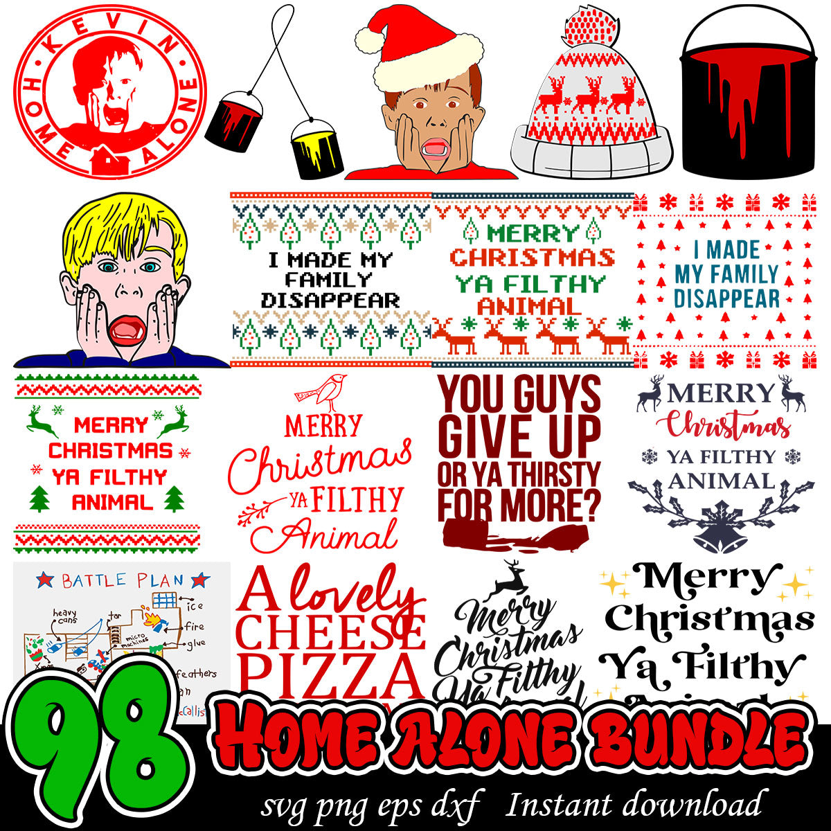 Home alone bundle svg, Christmas movies svg bundle