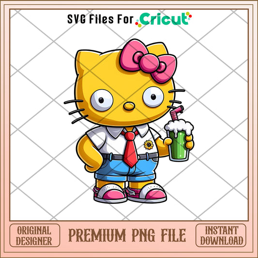 Homer Simpson Hello Kitty png, The Simpsons png, digital download