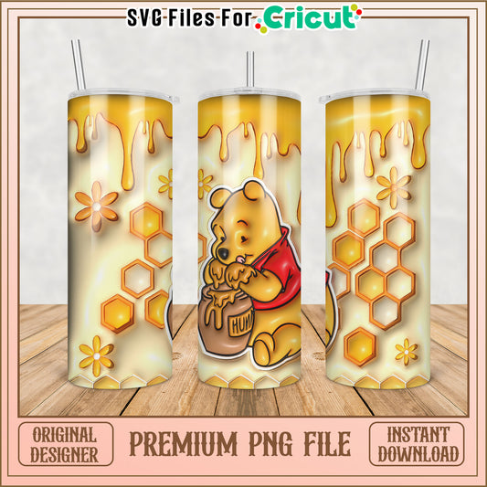 Honey Bear Tumbler PNG Design for Cricut Crafting Projects