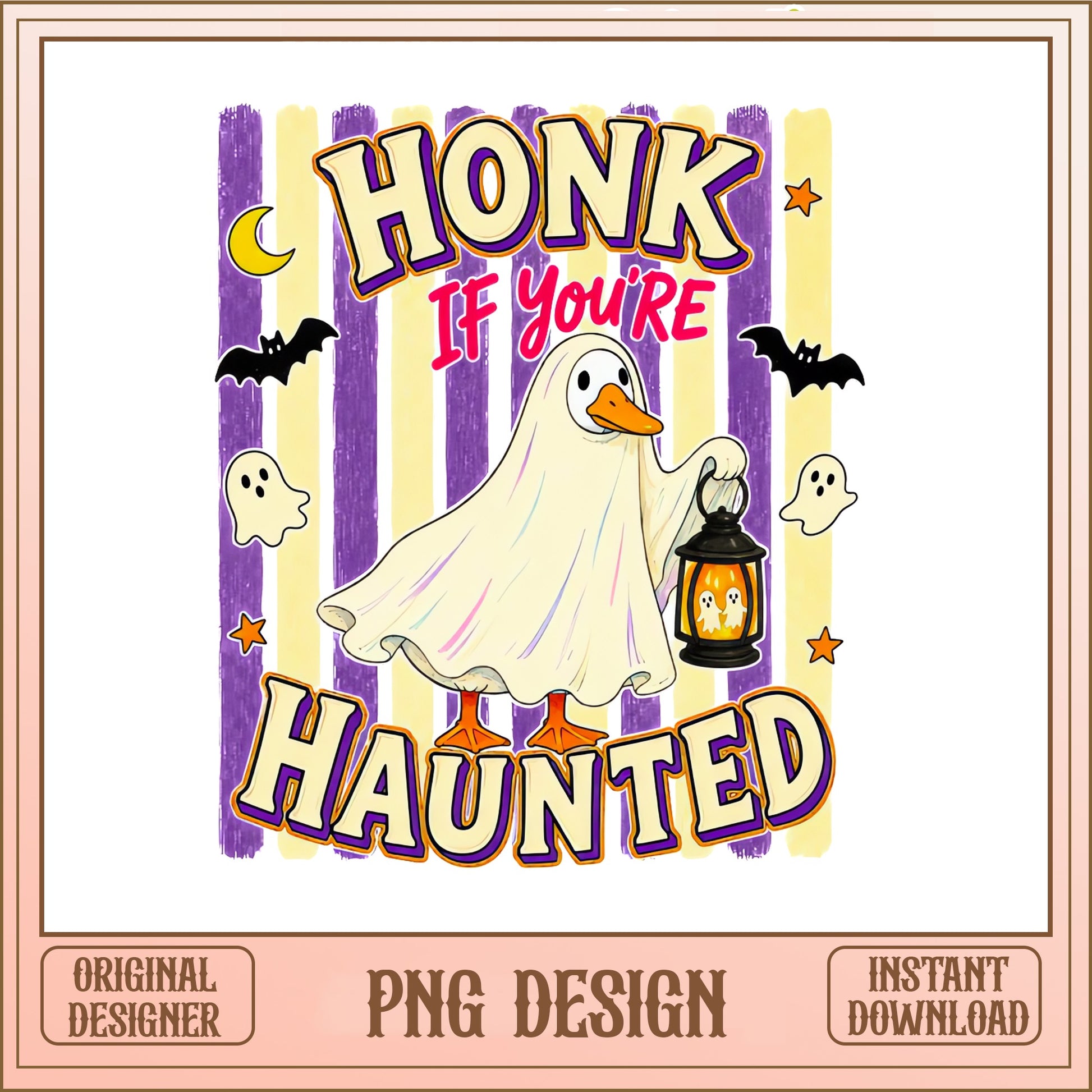 Honk If You're Haunted Ghost Duck PNG, Halloween PNG, Funny Duck PNG