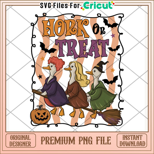 Honk or treat goose png, halloween goose png, spooky bird png