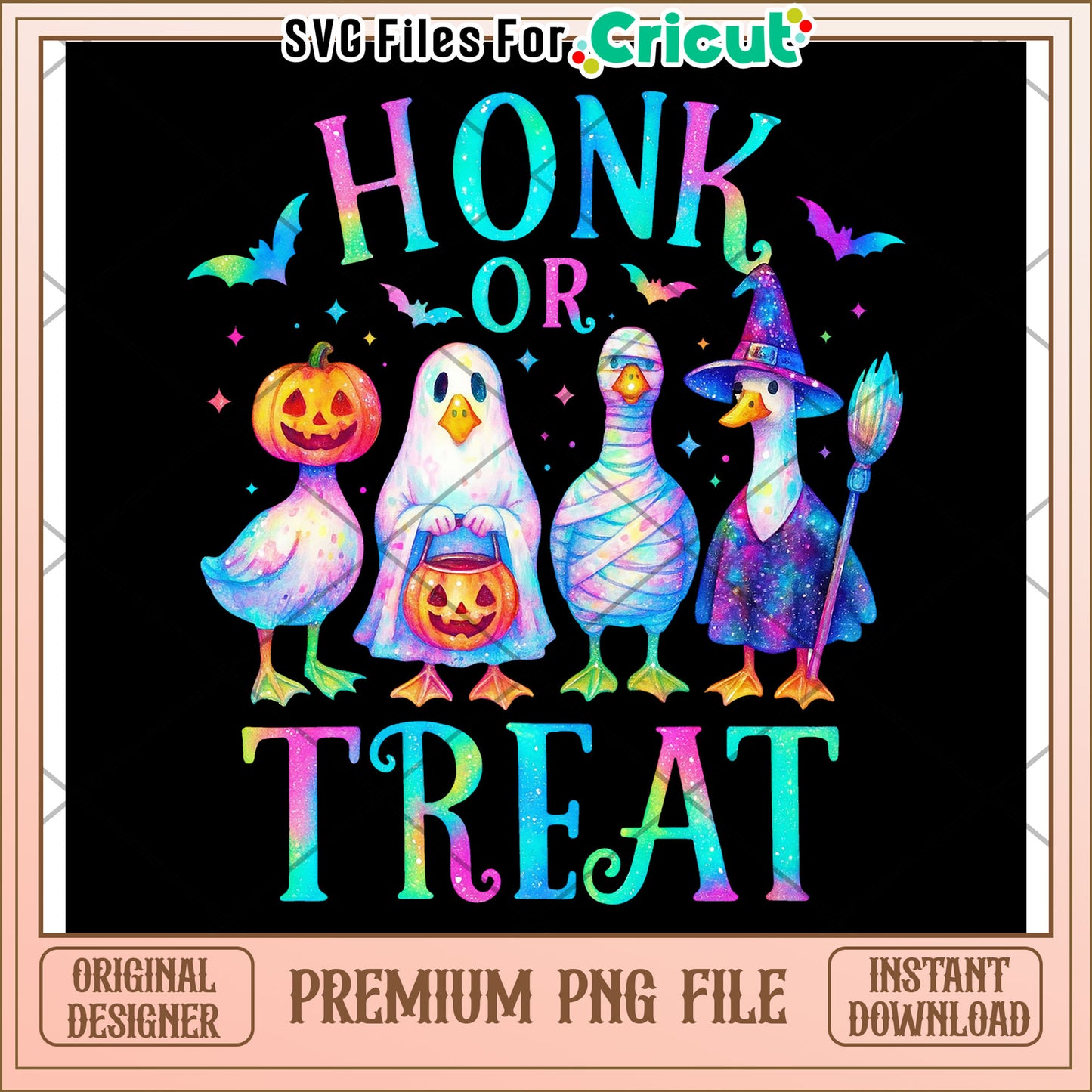 Honk or treat neon png, halloween time png, halloween decor png