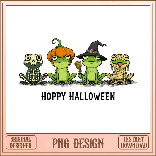 Hoppy Halloween Frog PNG, Cute Frog Halloween PNG, Spooky Frog PNG