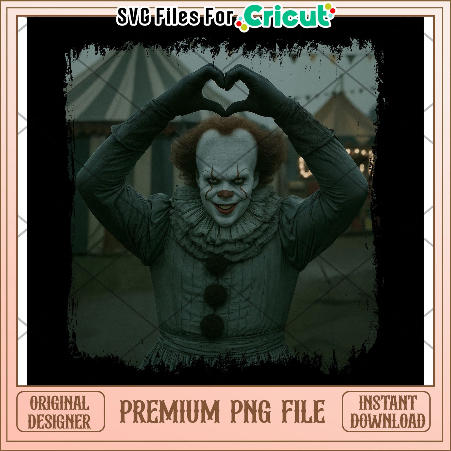 Horor pennywise making heart png, halloween costumes png, spooky season png