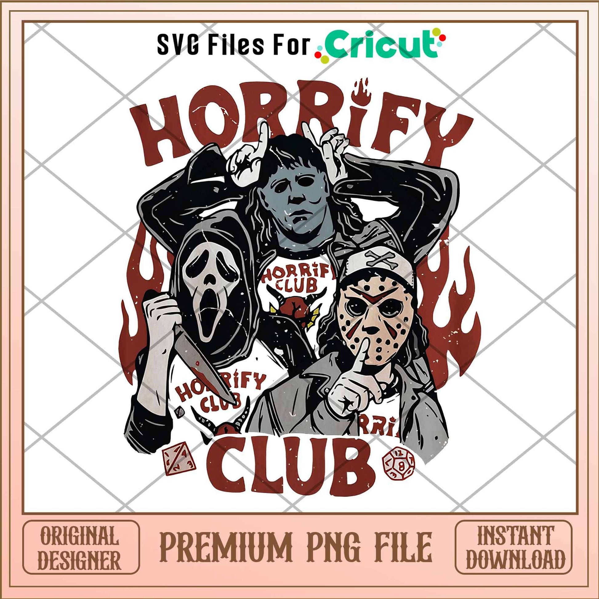 Horrify Club png, Horror Characters png, Digital Download