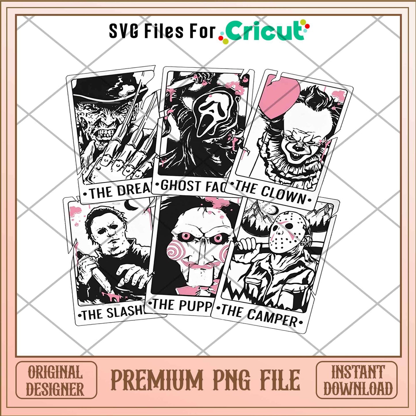Horror Character Tarot Cards png, Horror Characters png, Digital Download (2)