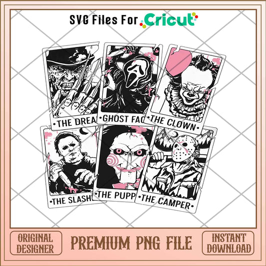 Horror Character Tarot Cards png, Horror Characters png, Digital Download (2)