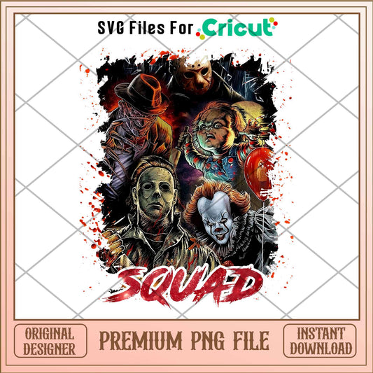 Horror Classic Movie Character squad png, Horror characters png, Digital Download