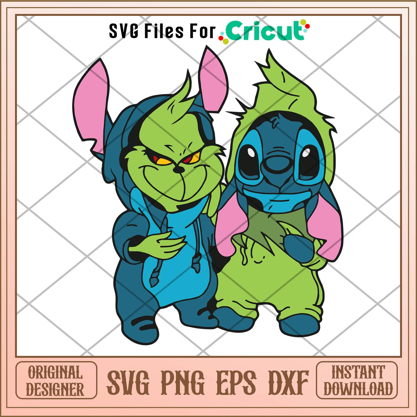 Horror Grinch and Stitch Christmas SVG, stitch and grinch​ svg