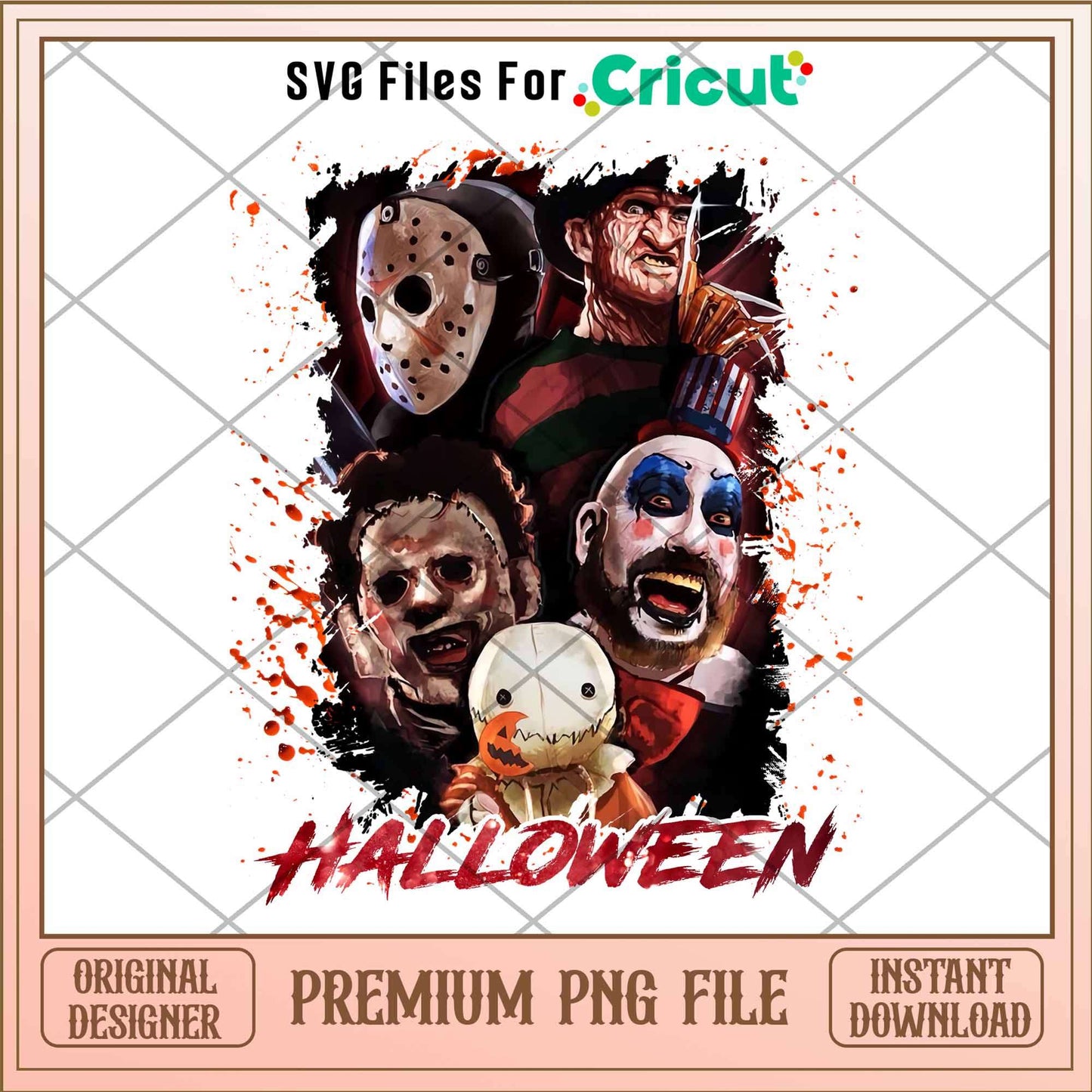 Horror Halloween Friends png, Horror characters png, Digital Download