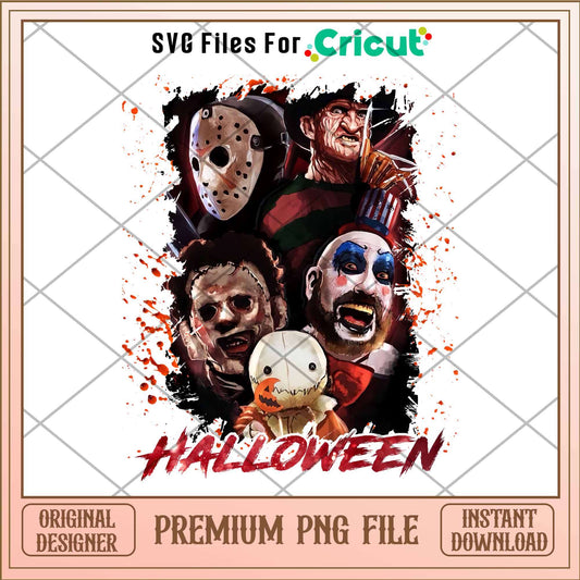 Horror Halloween Friends png, Horror characters png, Digital Download