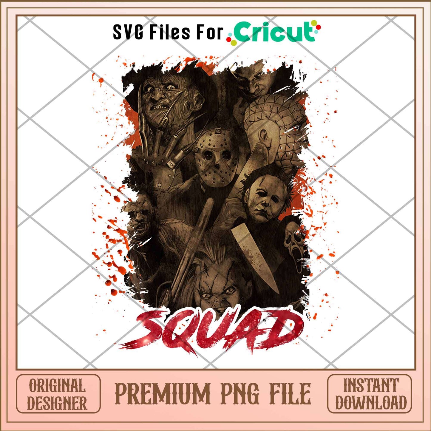 Horror Jason Voorhees and friends squad png, Horror characters png, Digital Download
