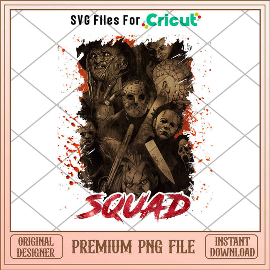 Horror Jason Voorhees and friends squad png, Horror characters png, Digital Download