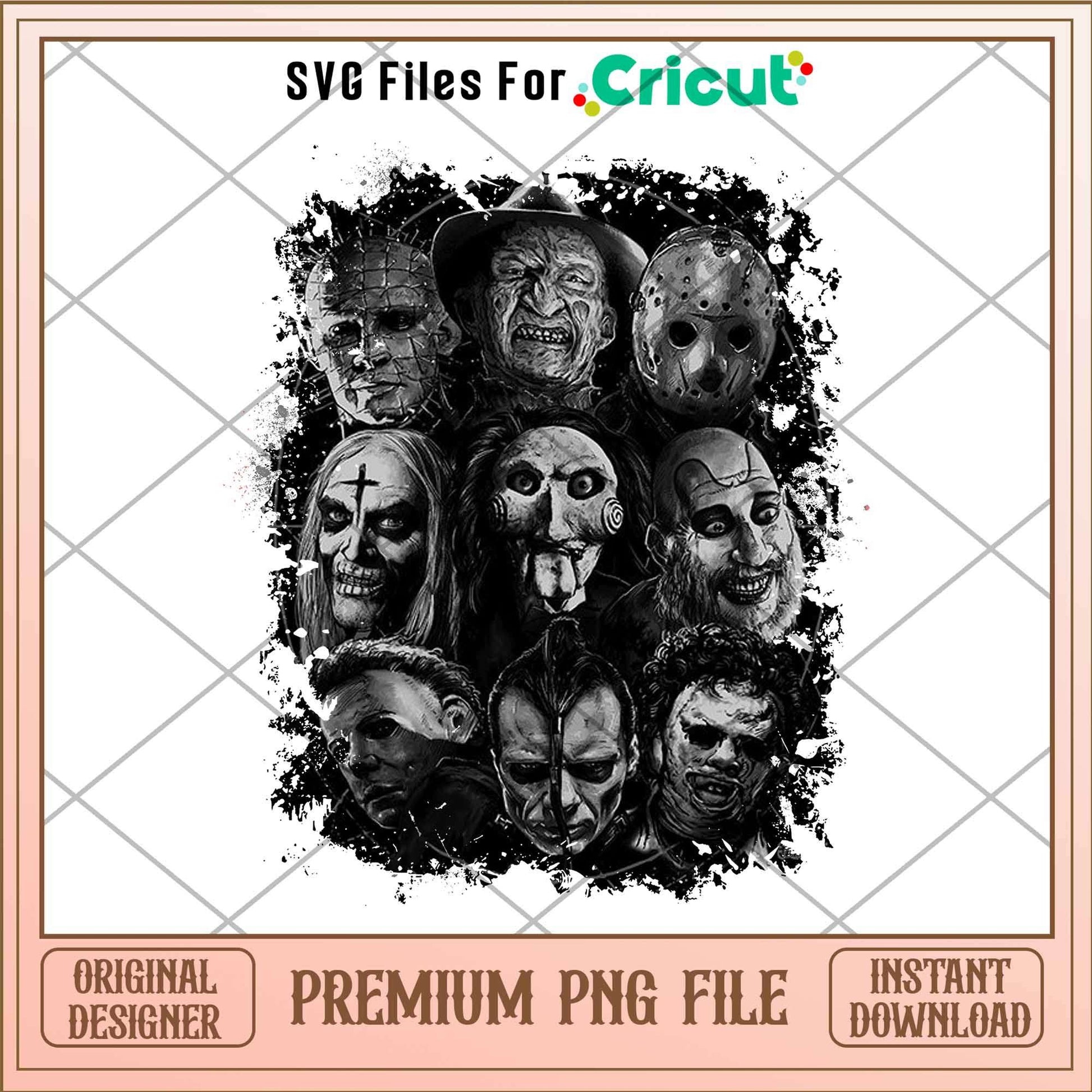 Horror Mask movie Black png, Horror characters png, Digital Download
