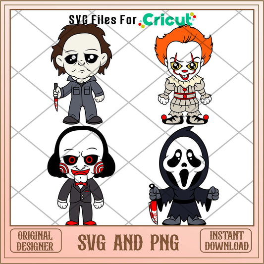 Horror Movie squad in color svg bundle, Horror movies svg - Svgfileforcricut