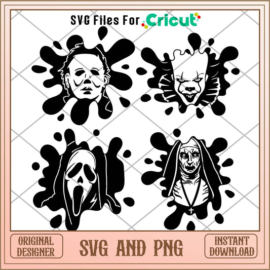 Horror Movie heads in blood svg , Horror movies svg - Svgfileforcricut