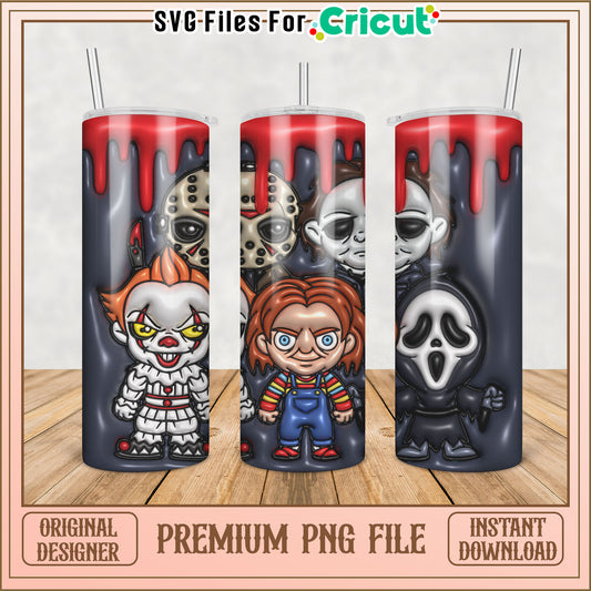 Horror Movie Tumbler PNG Sublimation