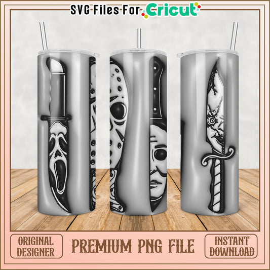 Horror Movie Tumblers PNG Sublimation Design