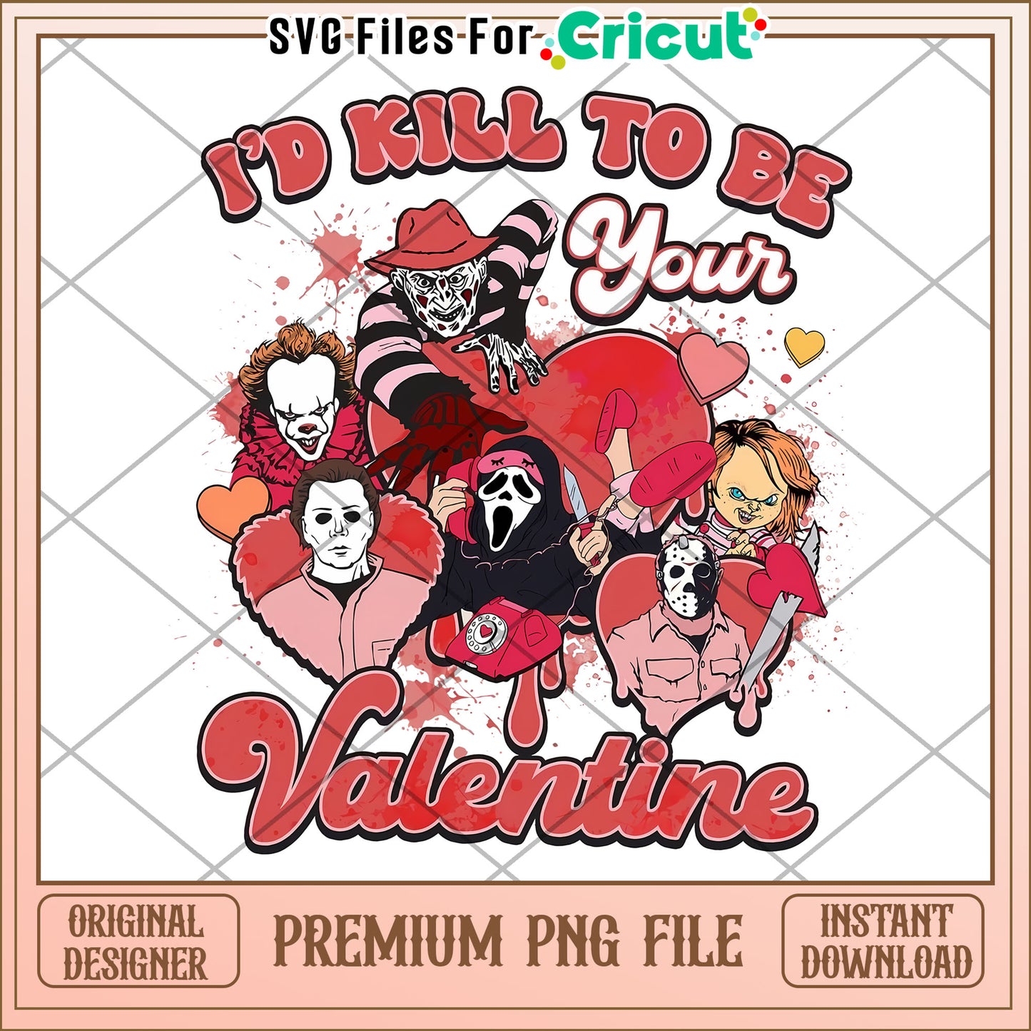 Horror Movie Valentine PNG Design