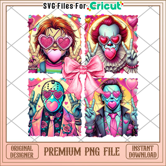 Horror Movie Valentines PNG Sublimation