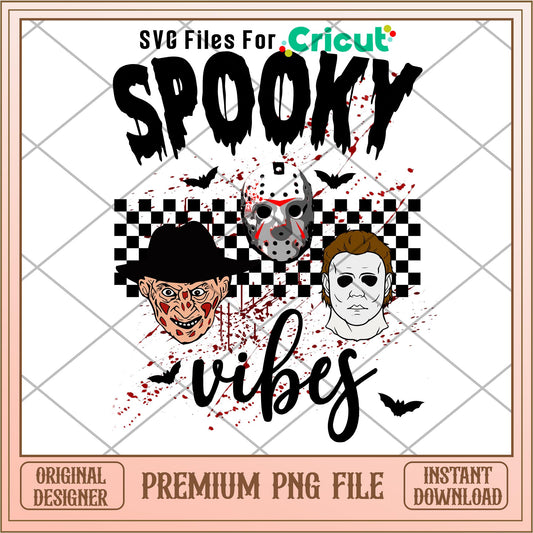 Horror Spooky Vibes Characters png, Horror characters png, digital download