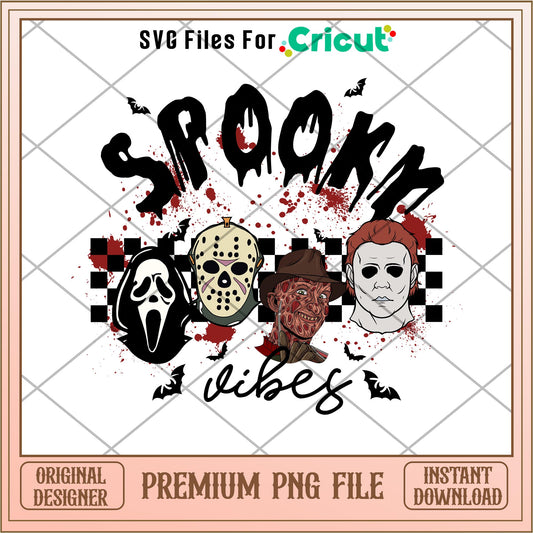Horror Spooky Vibes png, Horror characters png, digital download
