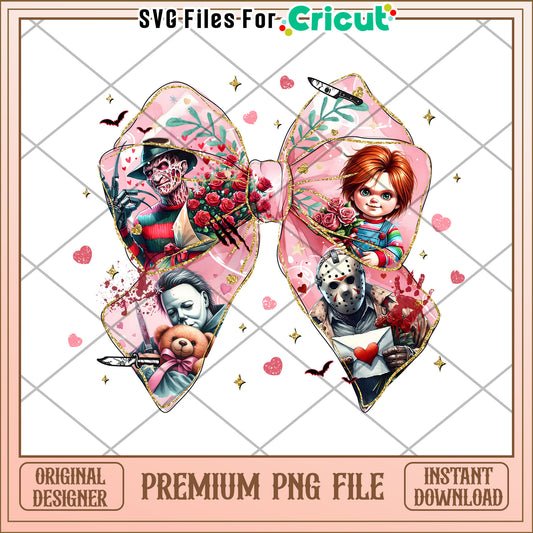 Horror Valentines Bow PNG Sublimation