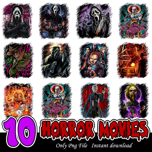 Horror Characters Bundle PNG, Horror killers bundle