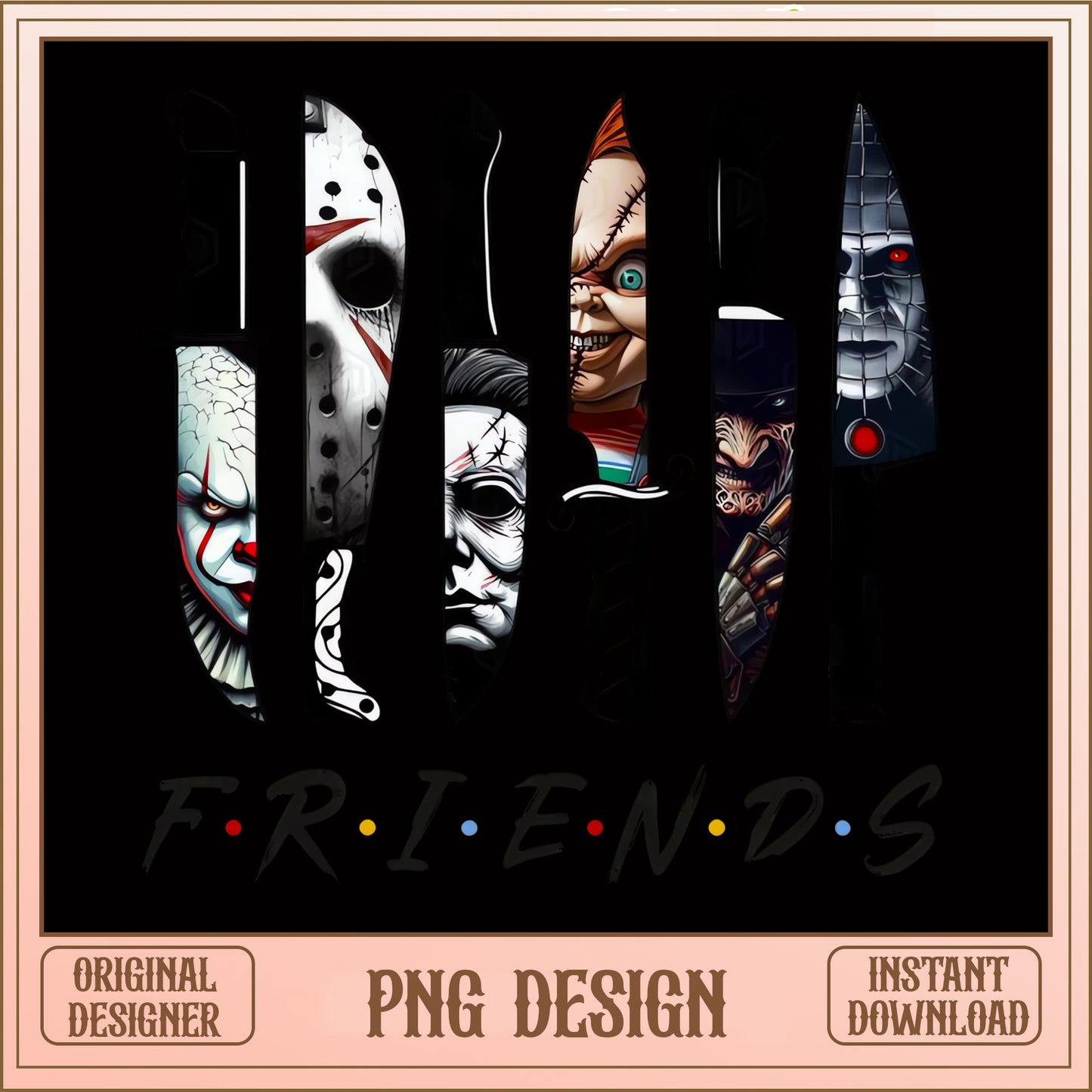 Horror Characters Friends PNG, Halloween Horror Movie PNG, Scary Killers PNG