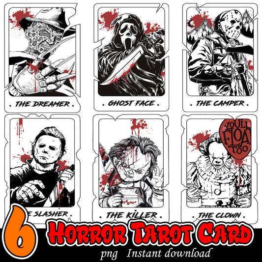 Horror Characters Tarot Card Bundle png, Horror cards bundle