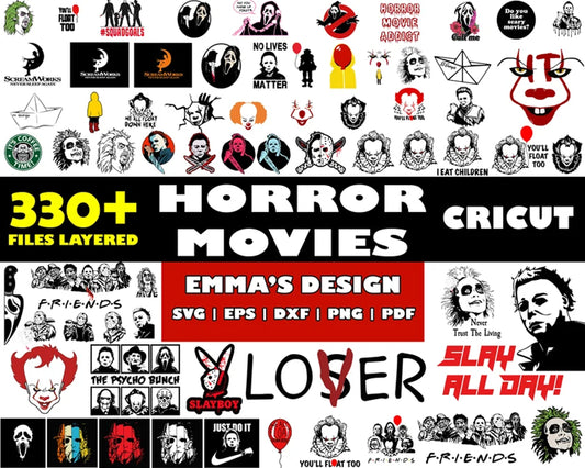 Horror movie characters bundle svg, character horror movie svg