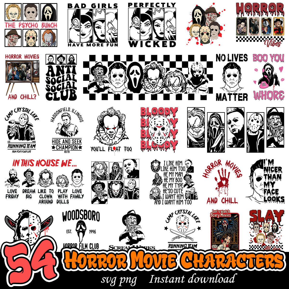 Horror Movies Characters Bundle, Horror character bundle