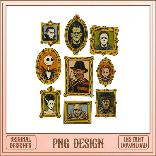 Horror Movie Characters Portrait PNG, Halloween PNG, Scary PNG