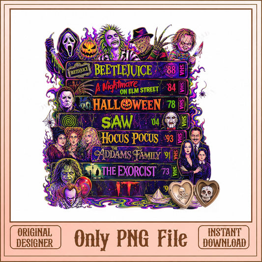 Horror Movies Stack PNG, Halloween Spooky Books, Horror Classics PNG