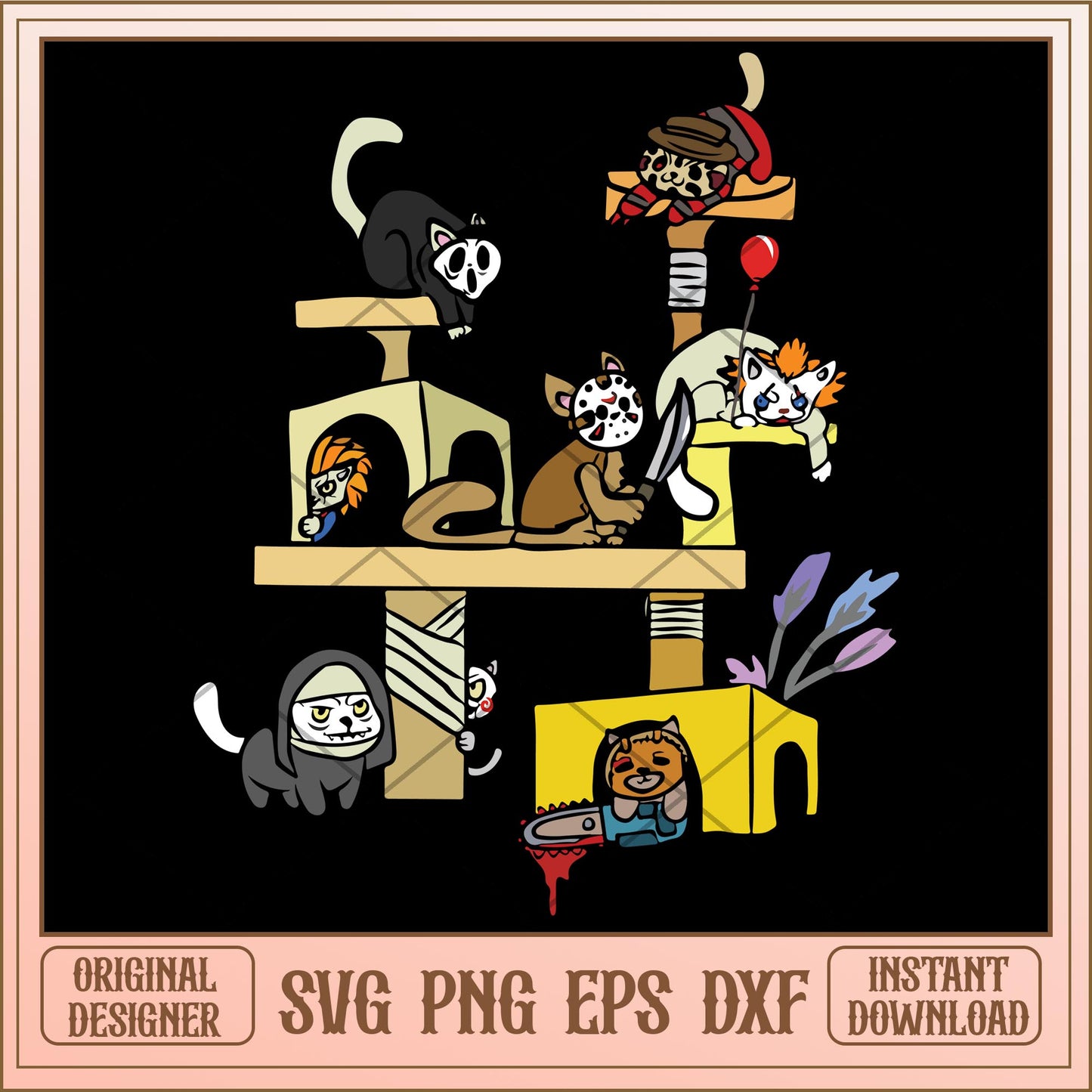 Horror character and cats svg, Horror characters svg, digital download