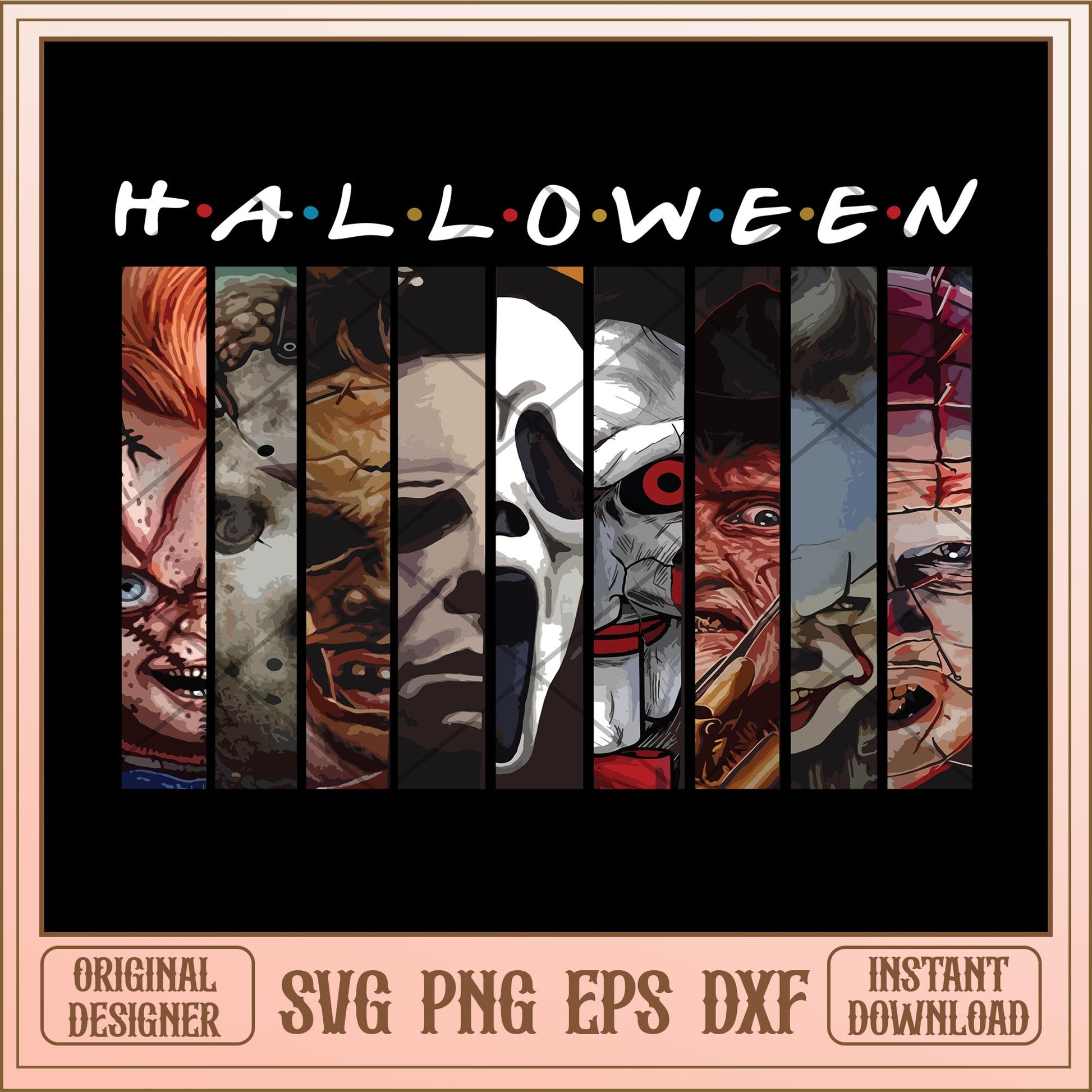 Horror movies and friends halloween svg, Horror characters svg, digital download